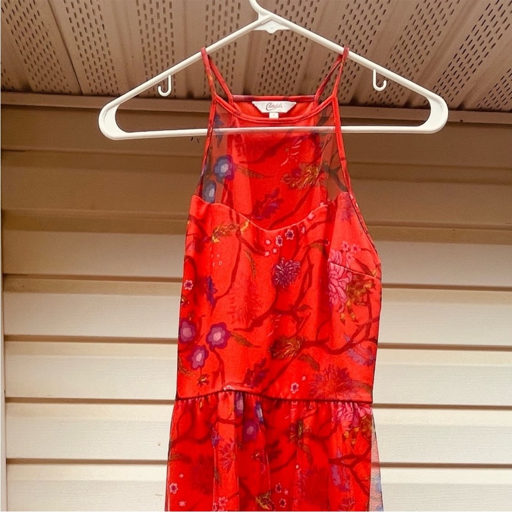 Charlotte Russe Red and Pink Floral Dress Size S